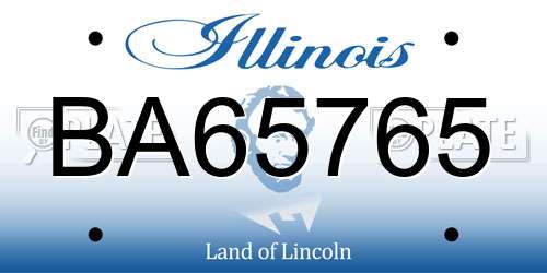 BA65765 Illinois License Plate