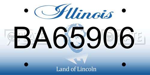 BA65906 Illinois License Plate