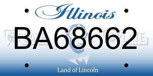 BA68662 Illinois License Plate