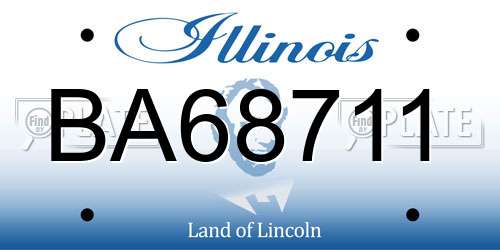 BA68711 Illinois License Plate