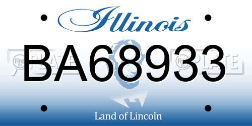 BA68933 Illinois License Plate