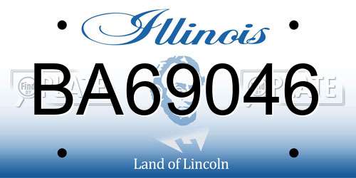 BA69046 Illinois License Plate