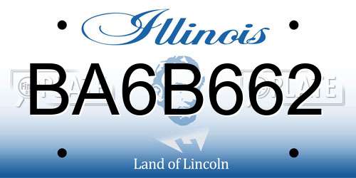 BA6B662 Illinois License Plate