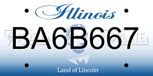 BA6B667 Illinois License Plate
