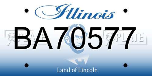 BA70577 Illinois License Plate