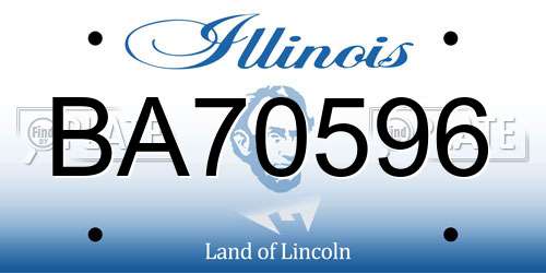 BA70596 Illinois License Plate