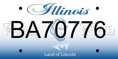 BA70776 Illinois License Plate