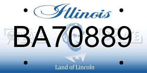 BA70889 Illinois License Plate