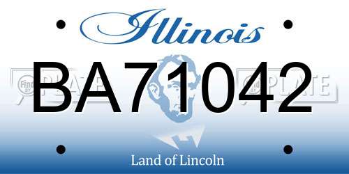 BA71042 Illinois License Plate