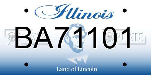 BA71101 Illinois License Plate