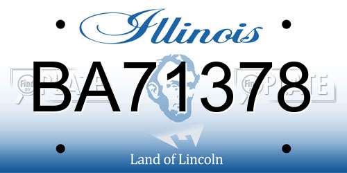 BA71378 Illinois License Plate