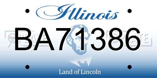 BA71386 Illinois License Plate