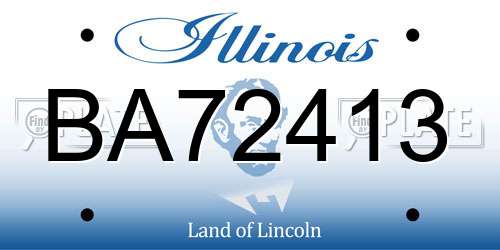 BA72413 Illinois License Plate