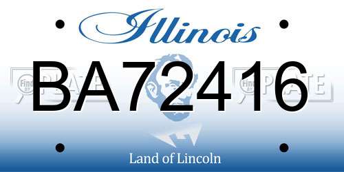 BA72416 Illinois License Plate