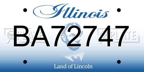BA72747 Illinois License Plate