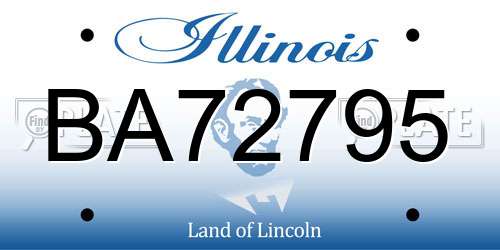 BA72795 Illinois License Plate