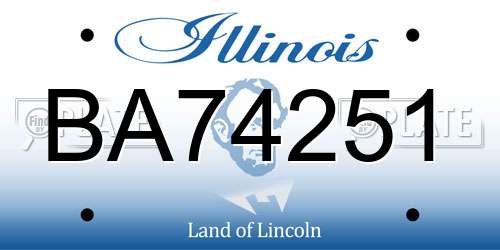 BA74251 Illinois License Plate