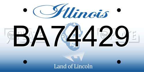 BA74429 Illinois License Plate