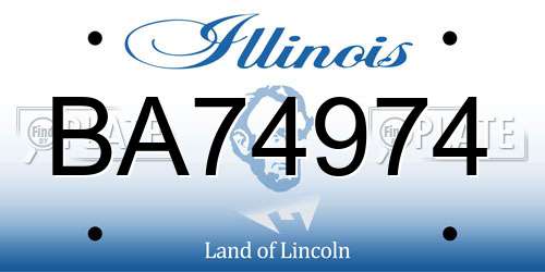 BA74974 Illinois License Plate