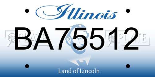BA75512 Illinois License Plate