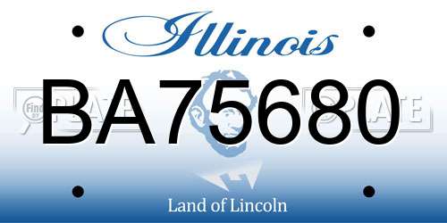 BA75680 Illinois License Plate