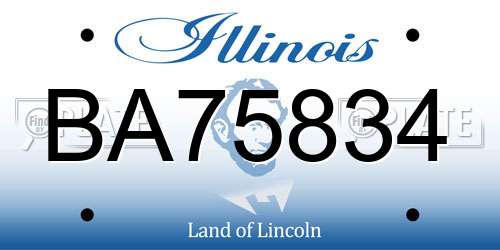 BA75834 Illinois License Plate