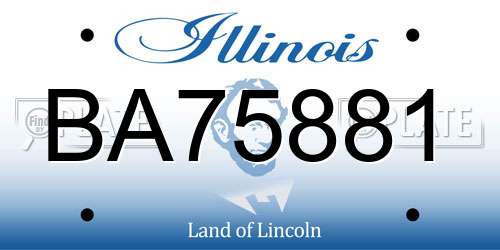 BA75881 Illinois License Plate