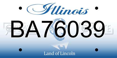 BA76039 Illinois License Plate