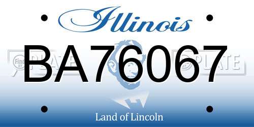 BA76067 Illinois License Plate