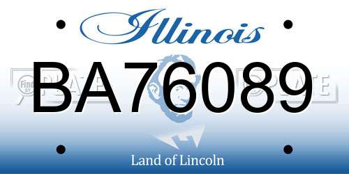BA76089 Illinois License Plate
