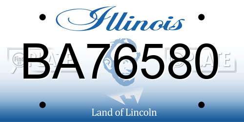 BA76580 Illinois License Plate