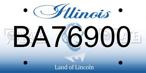 BA76900 Illinois License Plate