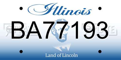 BA77193 Illinois License Plate