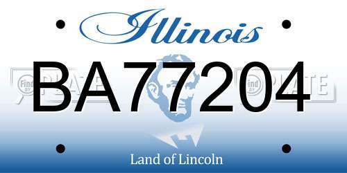 BA77204 Illinois License Plate
