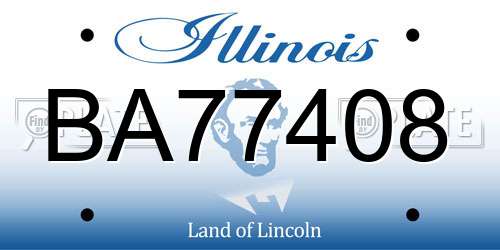 BA77408 Illinois License Plate