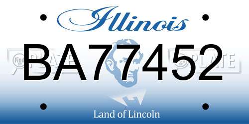 BA77452 Illinois License Plate