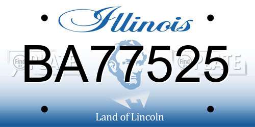 BA77525 Illinois License Plate