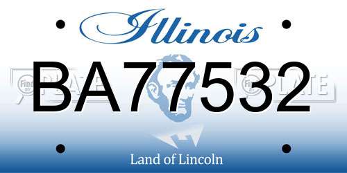 BA77532 Illinois License Plate