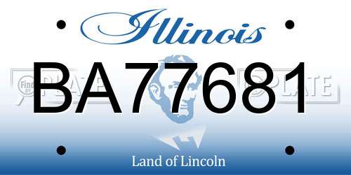 BA77681 Illinois License Plate