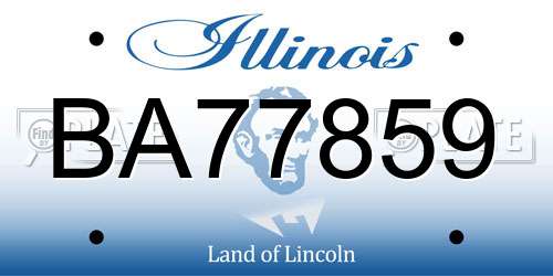 BA77859 Illinois License Plate