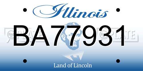 BA77931 Illinois License Plate