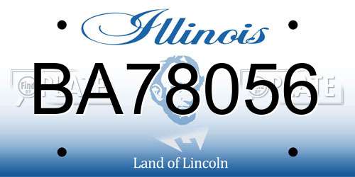 BA78056 Illinois License Plate