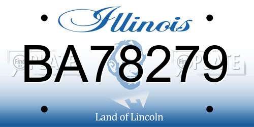 BA78279 Illinois License Plate