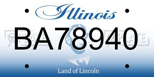 BA78940 Illinois License Plate