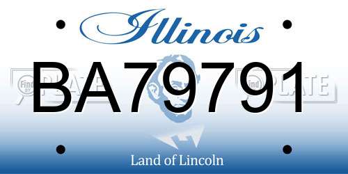 BA79791 Illinois License Plate