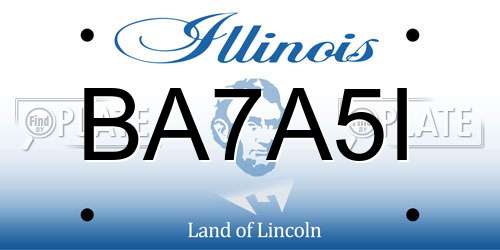 BA7A5I Illinois License Plate