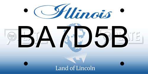 BA7D5B Illinois License Plate