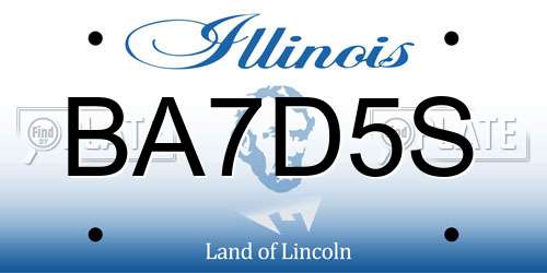 BA7D5S Illinois License Plate