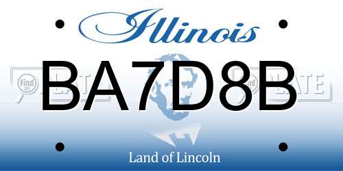 BA7D8B Illinois License Plate