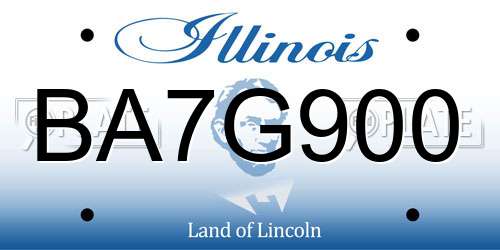 BA7G900 Illinois License Plate